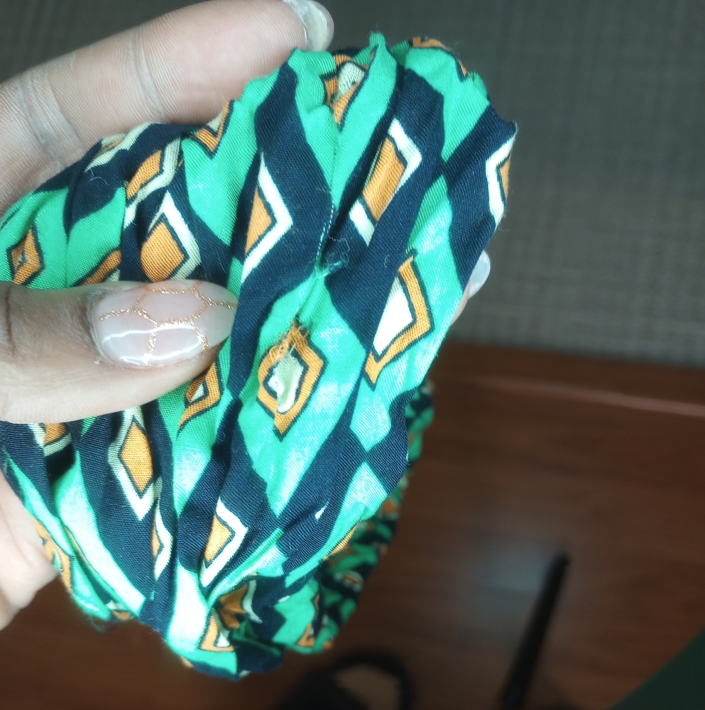 Mint green printed boho chic head band - Picture 5 of 7